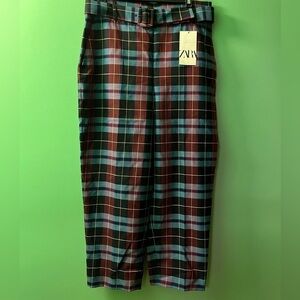 Zara blue plaid pant
